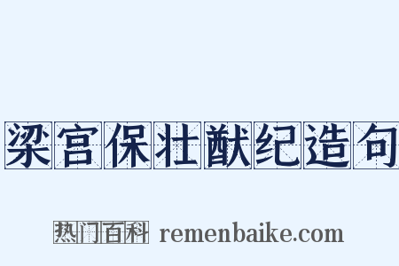 梁宫保壮猷纪造句是什么意思的图片